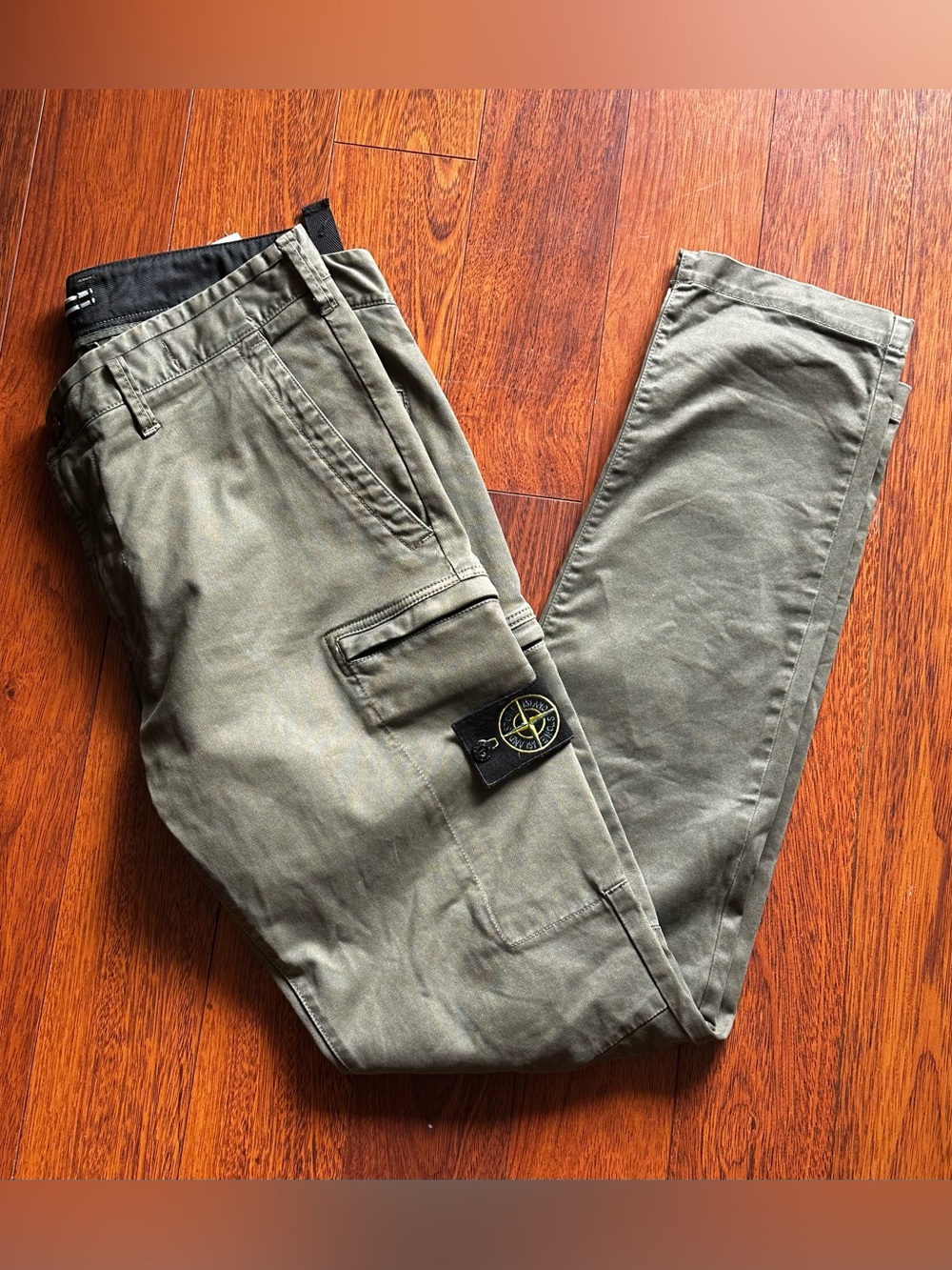 Stone Island Type SK Slim Fit Cargo Trousers W32 - Olive Green
